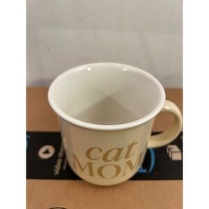 Sweet Water Decor Cat Mom Mug Cream Gold Graphic Ceramic Coffee Cup Womens